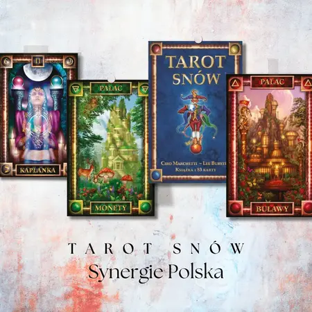 Tarot Snów Synergie Polska, karty: Kapłanka, Pałac Monet, Pałac Buław, wydanie poszerzone z nowymi kartami, www.synergiepolska.pl